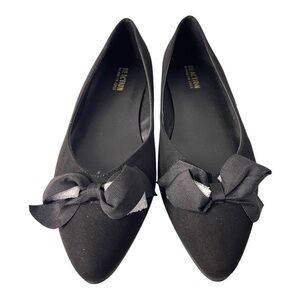 Kenneth Cole Reaction Lily Bow Flats | Black Pointed Toe Slip-On | Size 9.5